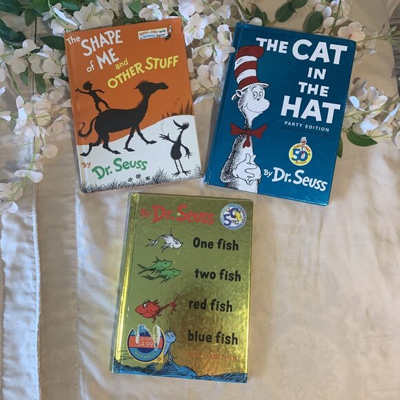 Dr. Seuss Classic Childrens Book Set The Cat One Fish Share Me - Picture 2 of 8